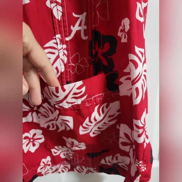 Hawaiiabera Mens Red Floral University Of Alabama Button Up Shirt Size XL - Picture 4 of 6